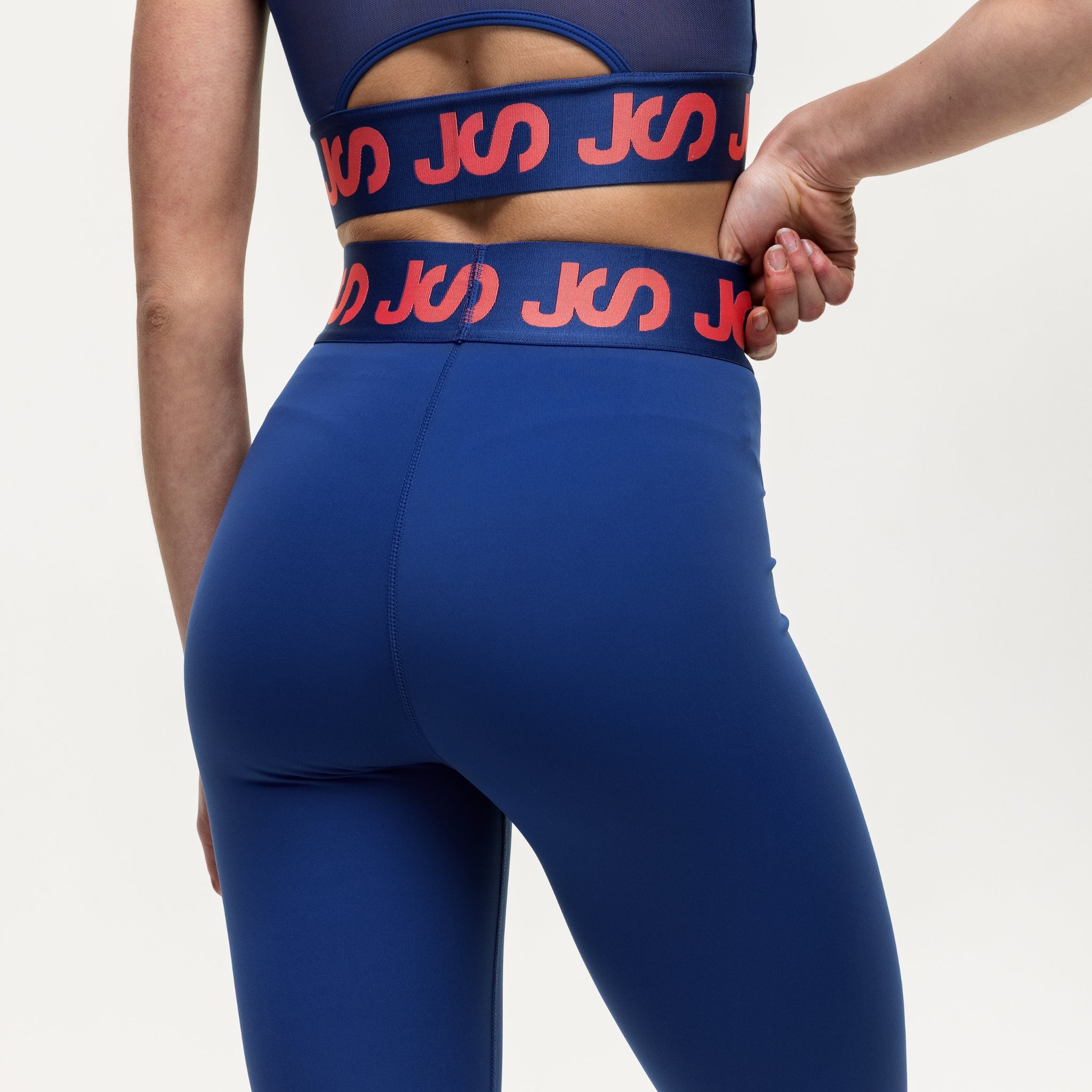7/8 Workout Leggings - Indigo/Coral