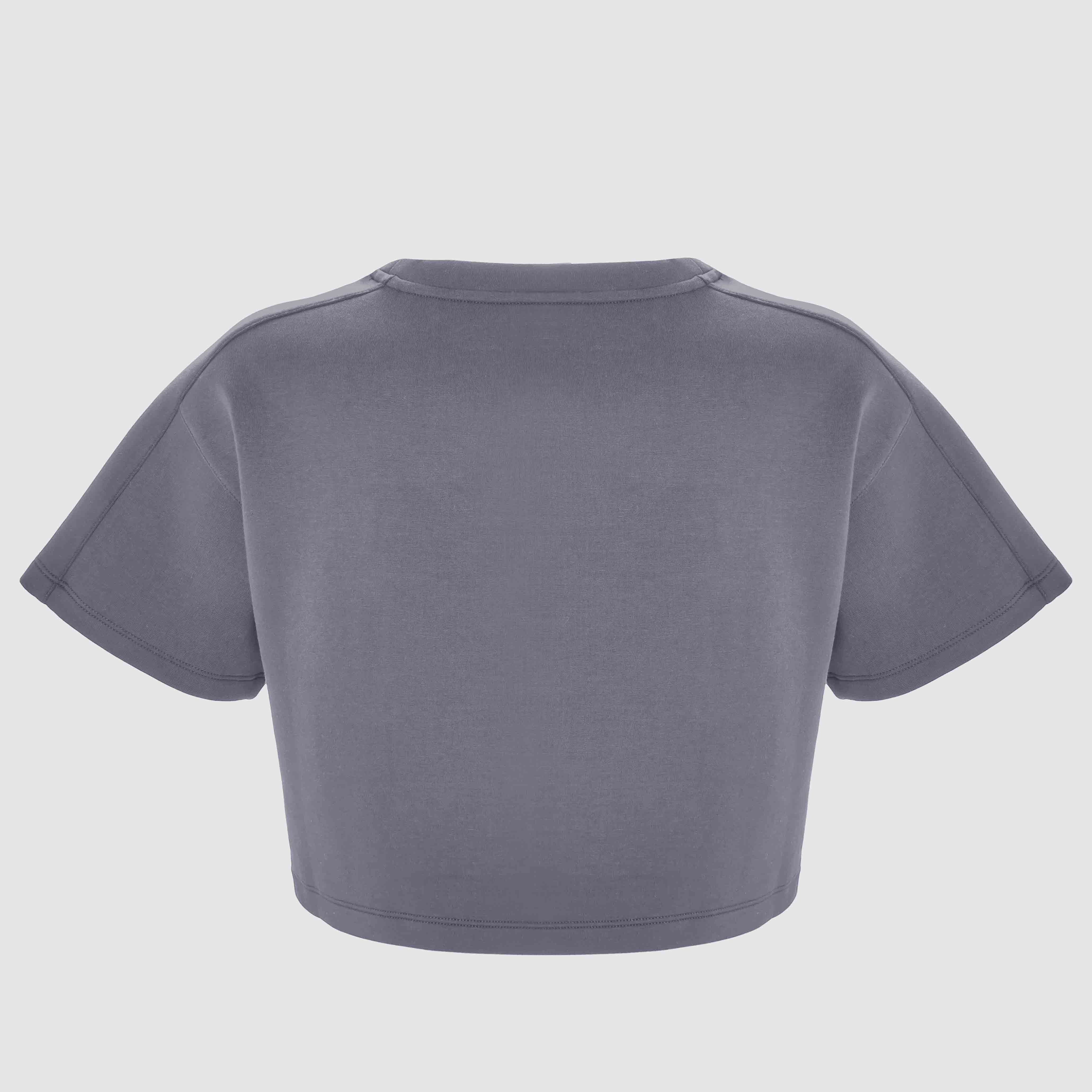 Charcoal Oversized Athletic Cropped Tonal T-Shirt