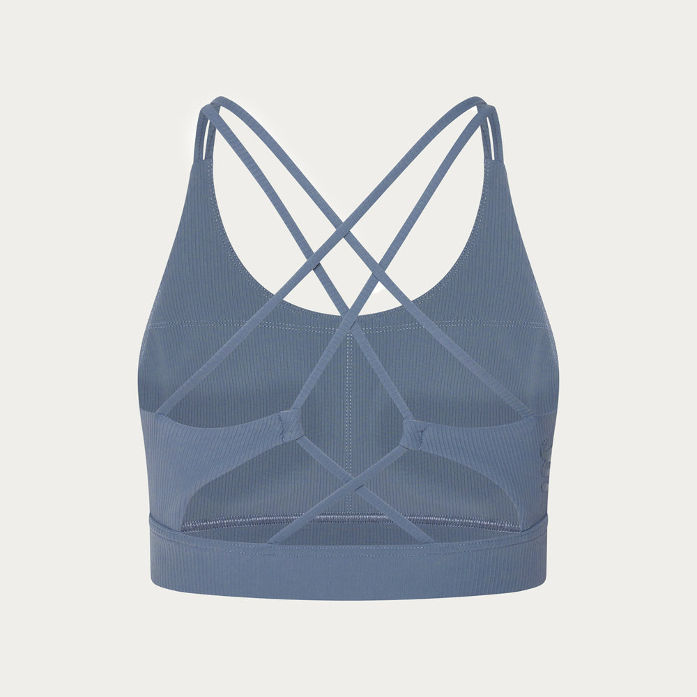 Namaste Ribbed Medium Support Bra - Graphite
