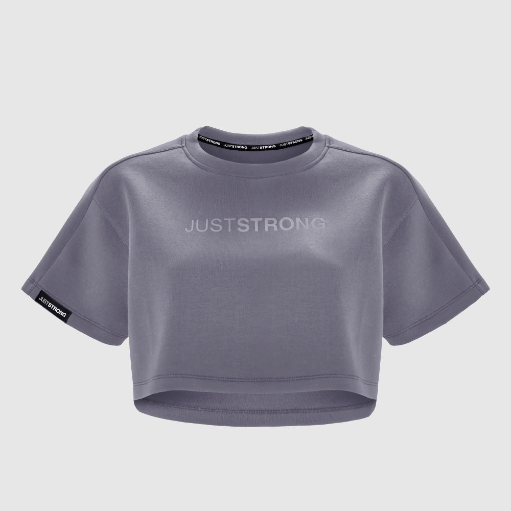 Charcoal Oversized Athletic Cropped Tonal T-Shirt