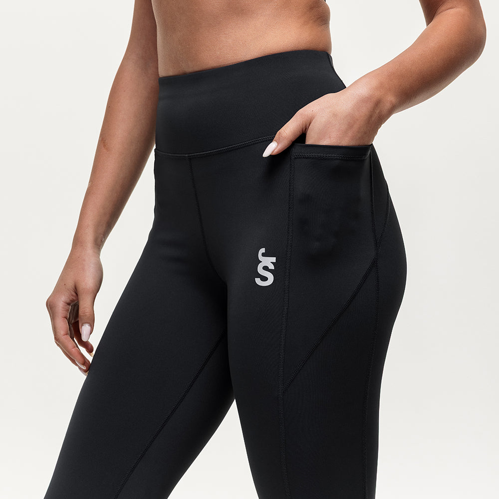 Endurance High Rise 7/8 Run Leggings - Black Onyx