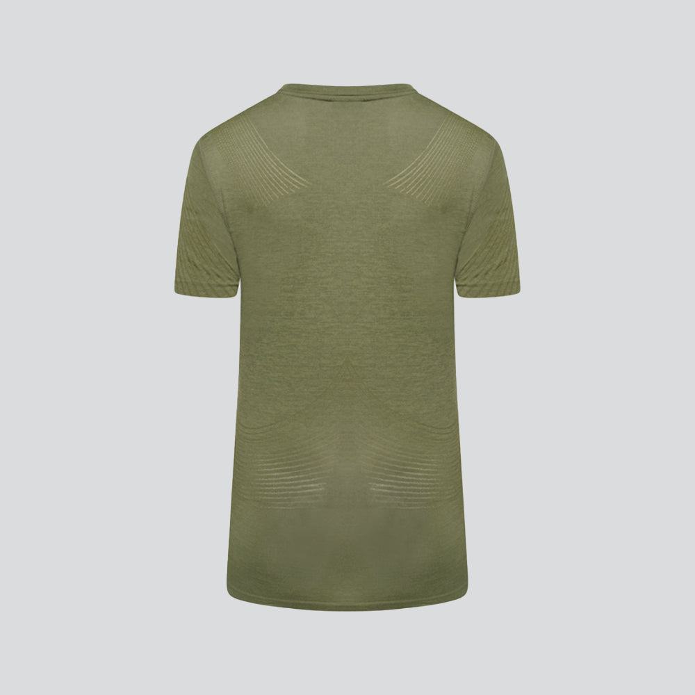 Laser Seamless Workout Tee - Military Green