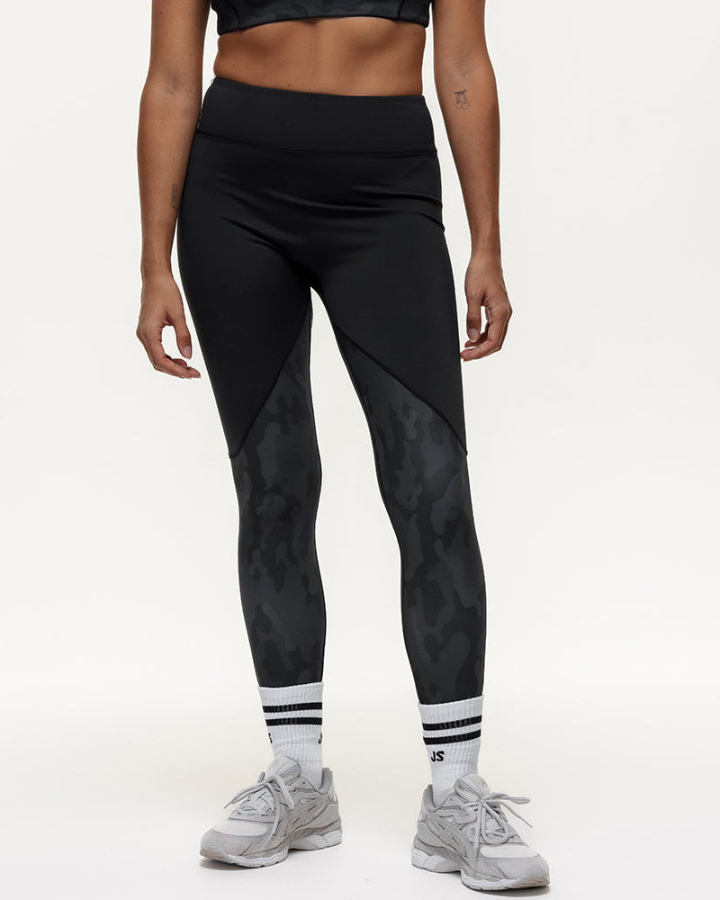 Vertex Camo High Rise Leggings - Black Onyx