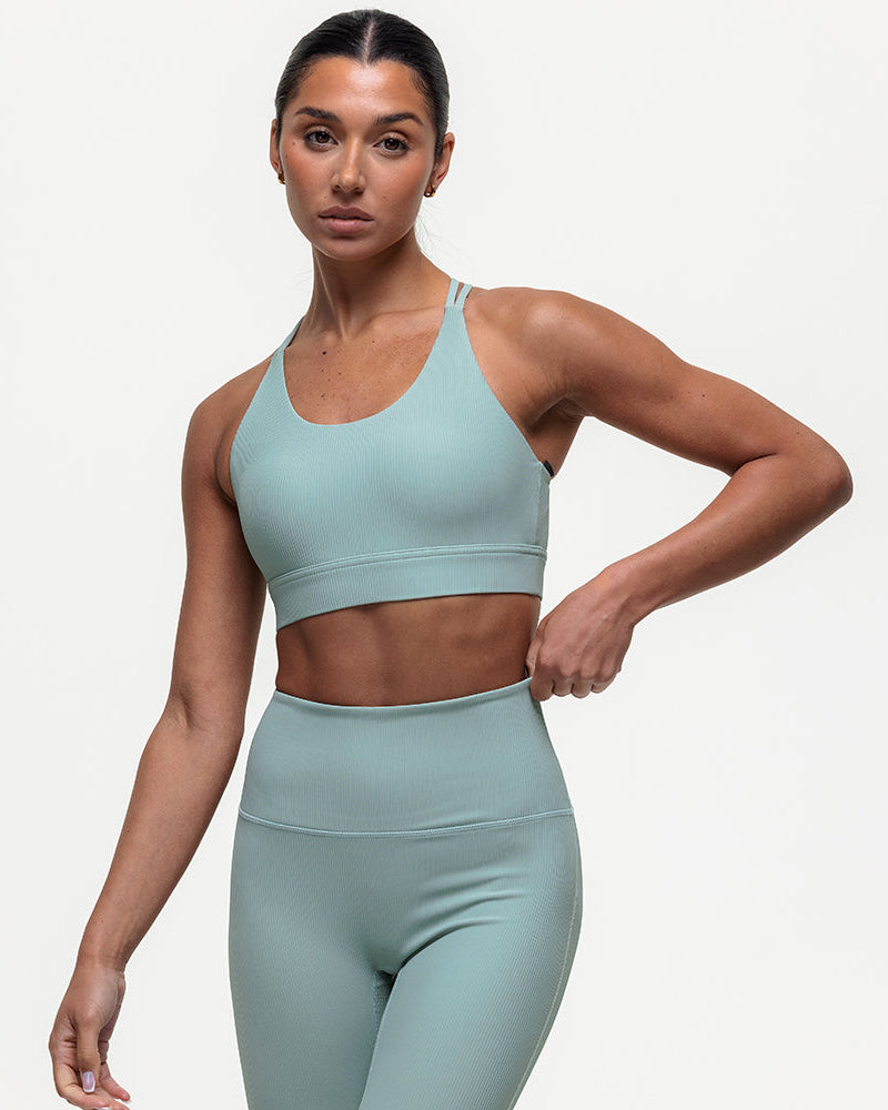 Namaste Ribbed Medium Support Bra - Seamoss