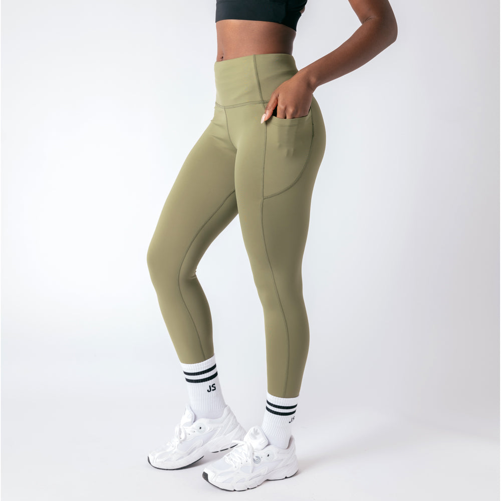 Second Skin High Rise Leggings - Military Green