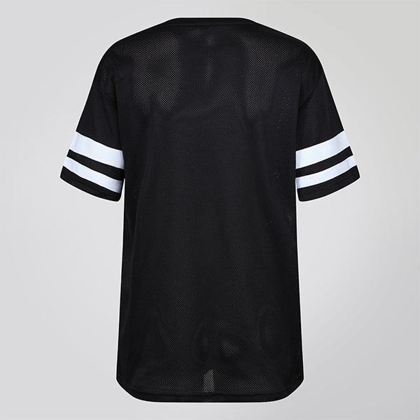 Black Mesh Stripe Tee