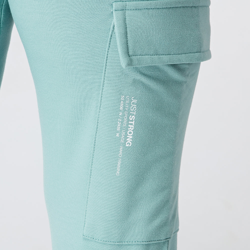 Silver Green Cargo Joggers